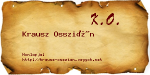Krausz Osszián névjegykártya
