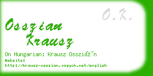 osszian krausz business card
